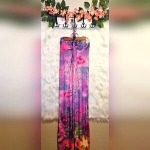 Angela Tropical Beaded Halter Maxi Dress
